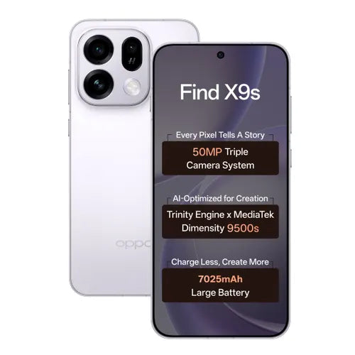 OPPO Find X9S (12GB RAM, 256GB Storage) | MediaTek Dimensity 9500s | 7025mAh Battery | Hasselblad 50MP Triple Camera | Lavender Sky