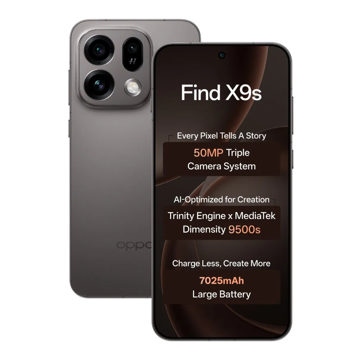 OPPO Find X9S (12GB RAM, 256GB Storage) | MediaTek Dimensity 9500s | 7025mAh Battery | Hasselblad 50MP Triple Camera | Midnight Grey